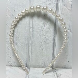 Elegant Hair Accessory Faux Pearl Headband Plastic Solid Color Imitation Pearls